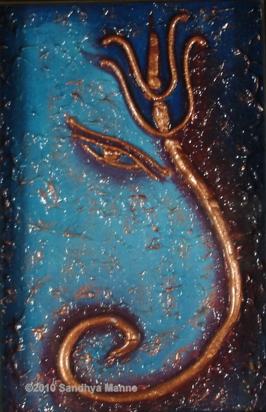 "Abstract Ganesha in Blue".....SOLD