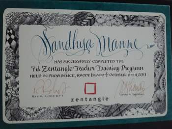 Yay!!.. I am a CZT (Certified Zentangle Teacher)