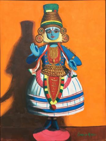 KRISHNA ©SandhyaManne  Oils on Canvas,24 X 18 Inches 