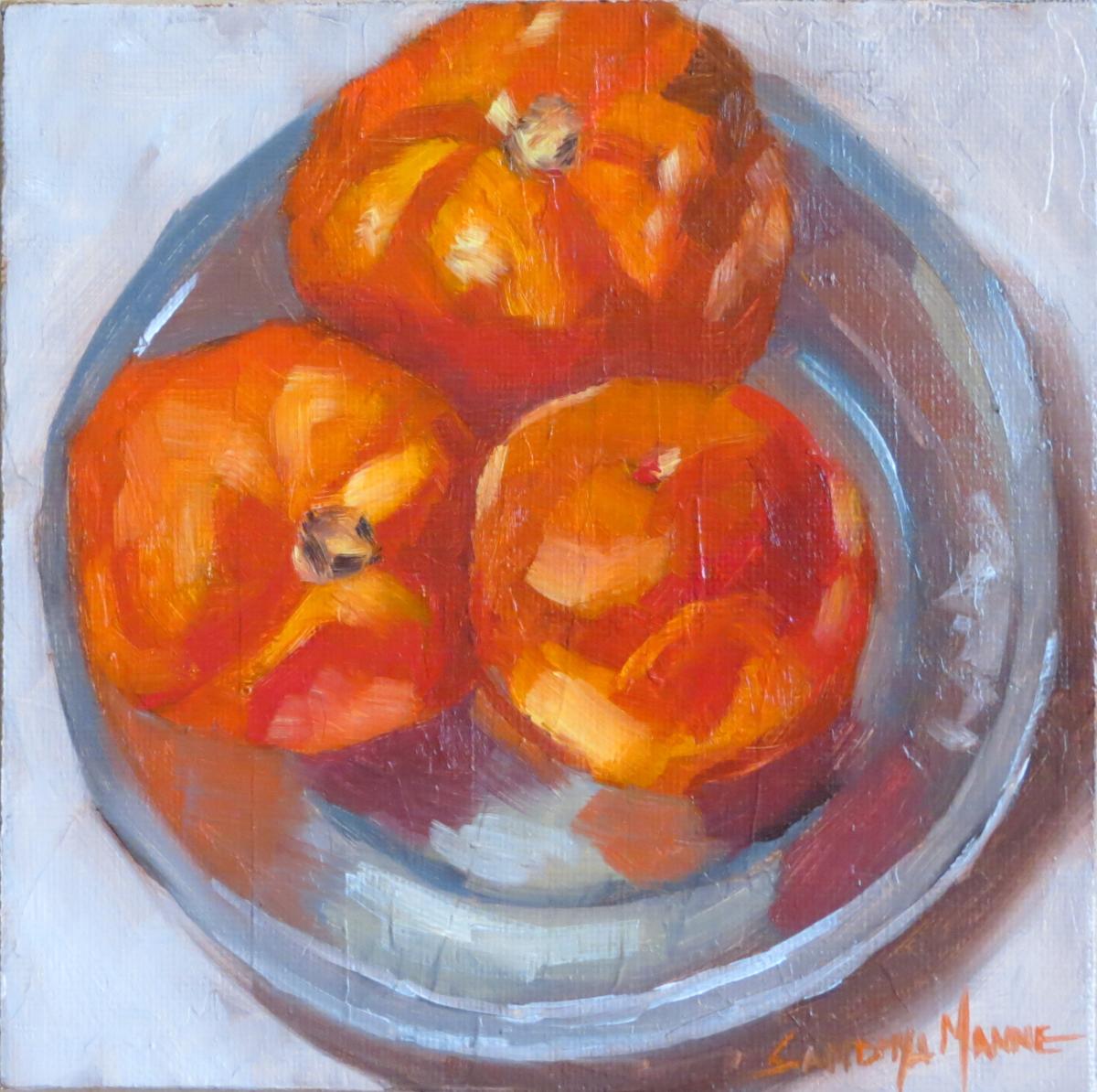(1-AUG2016) "Toms"..6x6inches...Oils on Canvas Board ©Sandhya Manne