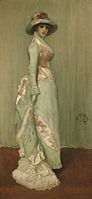 James McNeil Whistler, Harmony in Pink and Grey..... This painting in person is breath taking, one can spend an entire day watching those brush strokes in the dress!!
