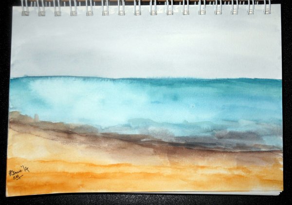 a quick 5 min watercolor of the sky ...this was at about 8 on a cloudy morning...