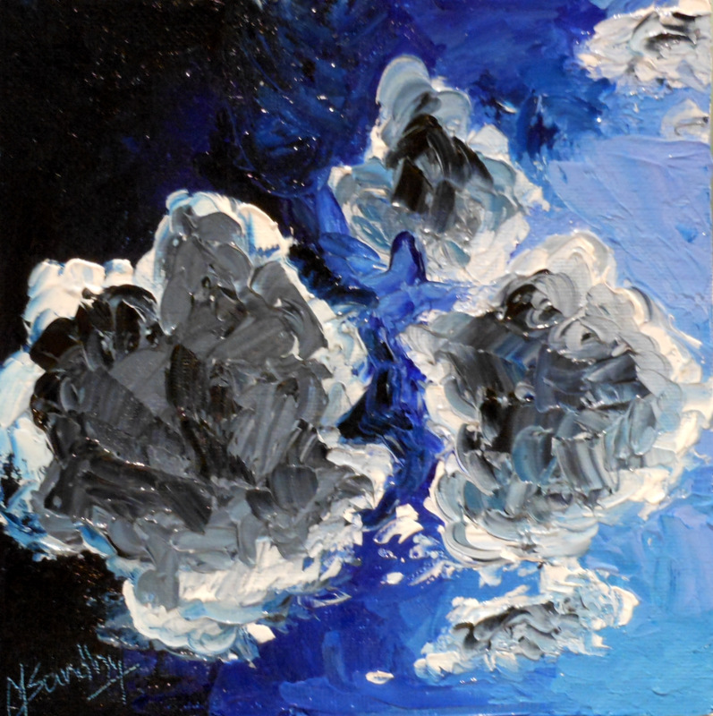 ​"Cloudy" Oils on Canvas Panel ©sandhyamanne