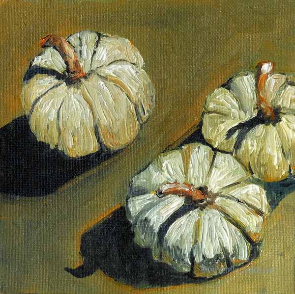 "Early Pumpkins" 6x6 Oils on Canvas ©sandhyamanne