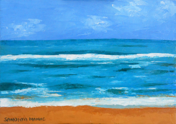 "Gentle Wave"...6x6 inches, Oils on Panel.....©sandhyamanne