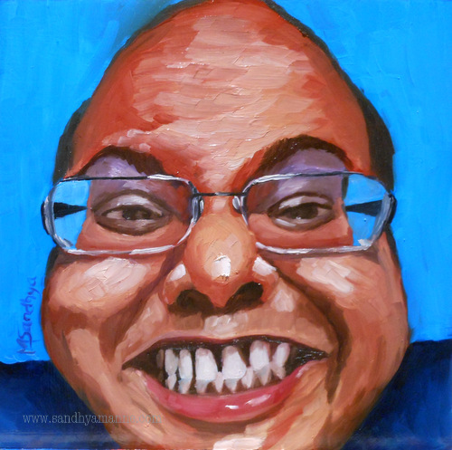 "HeHaHa!!" 6x6 inches Oils on Panel ©sandhyamanne