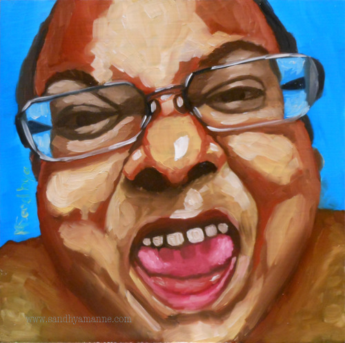 "Hey You!!" 6x6 inches Oils on Panel ©sandhyamanne
