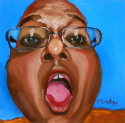 "Ho Hey!!" 6x6 inches Oils on Panel ©sandhyamanne