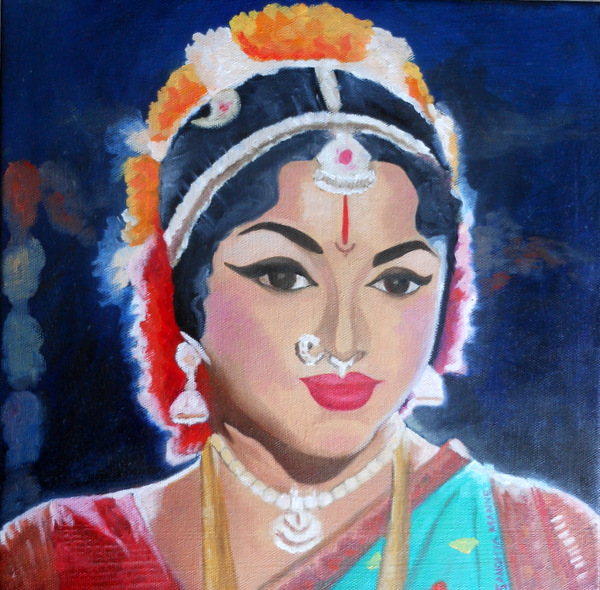 "Padmini"  12x12 inches, Oils on Canvas.....©sandhyamanne