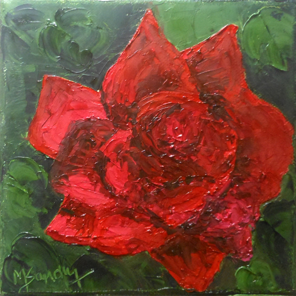 ​"Red Rose" Oils on Canvas ©sandhyamanne
