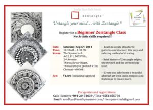 Zentangle Beginner Workshop on 6th Sep 2014