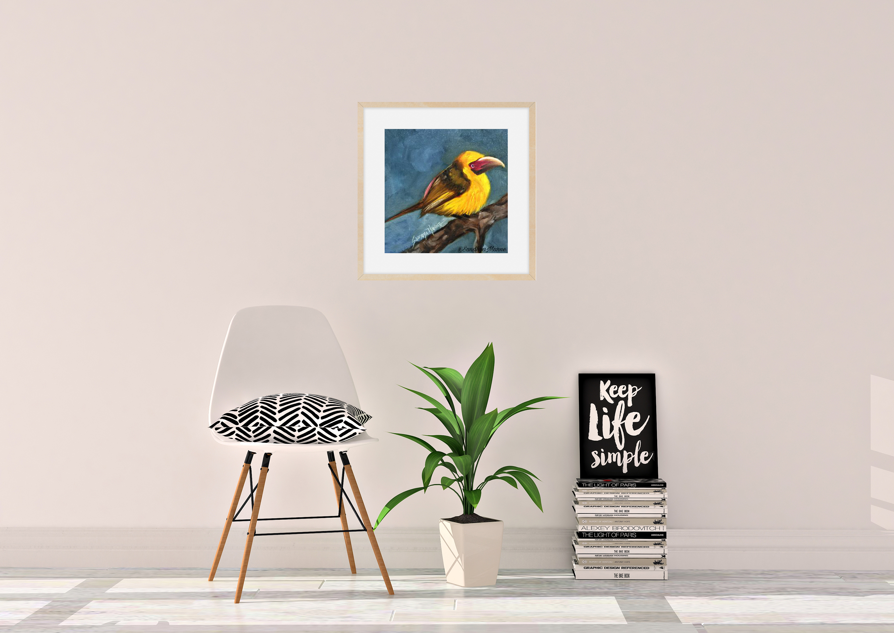 Aracari  6x6 Oil Painting of Aracari  Bird Art